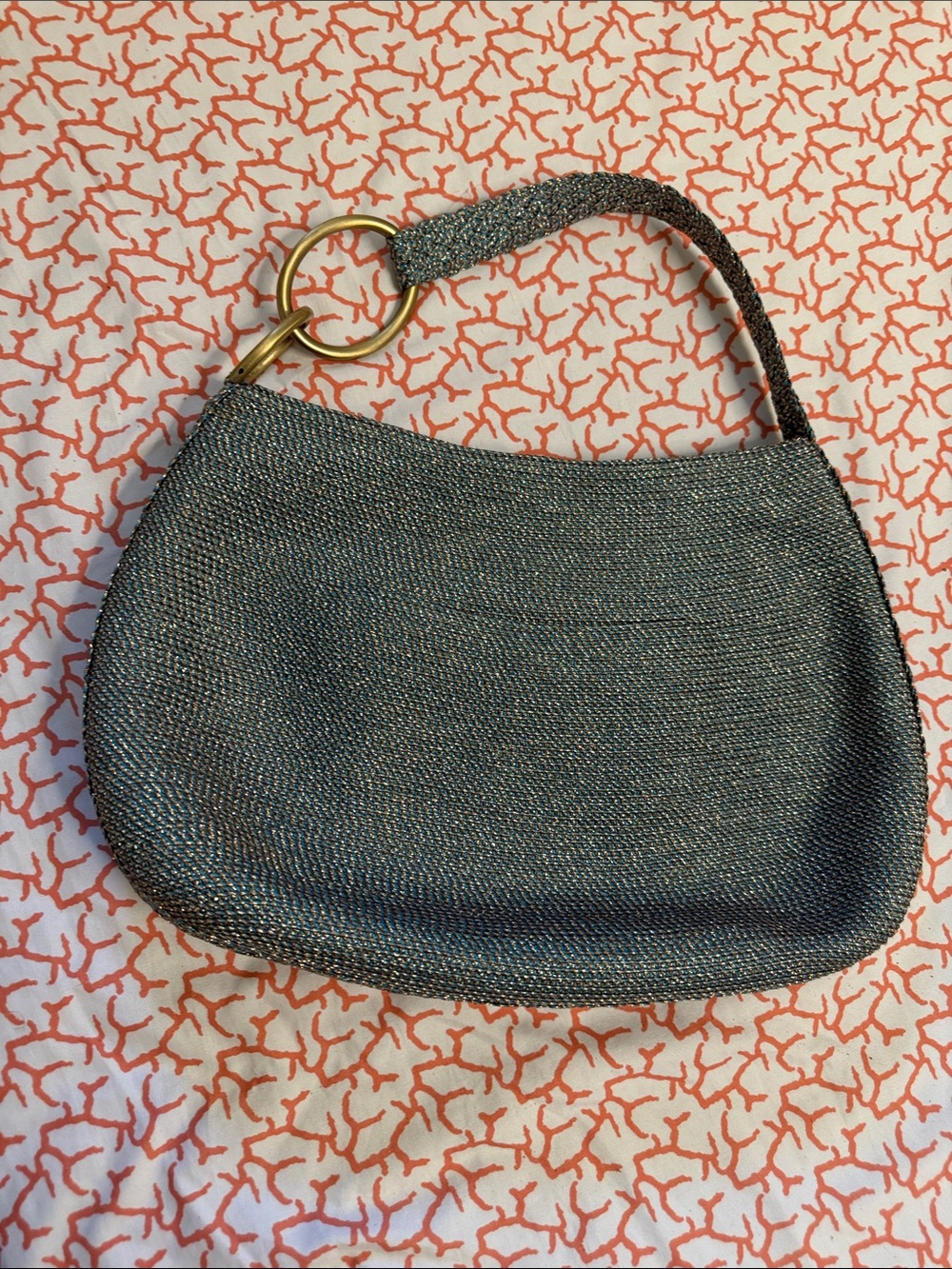 Eric Javits, vintage Woven Metallic Shoulder Bag, pet/smoke free home